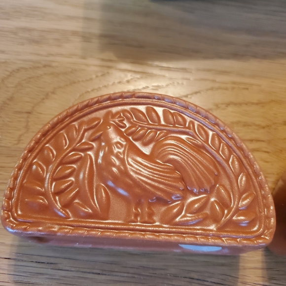 NEW Avon Terra Cotta Salt n Pepper Shakers Cow Rooster Weiss - Picture 6 of 11